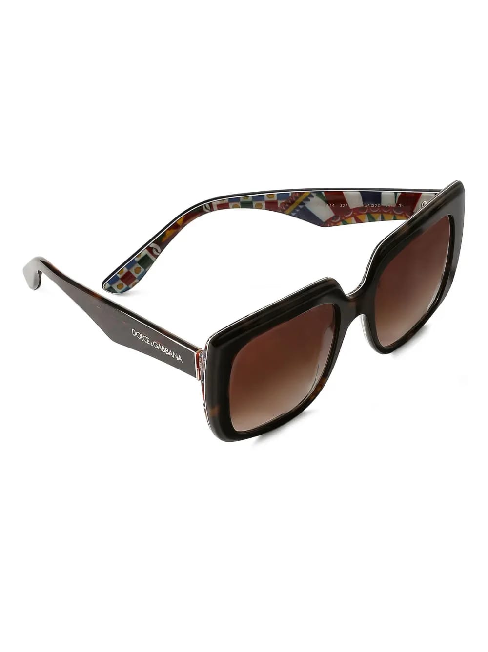 print-pattern square-frame sunglasses