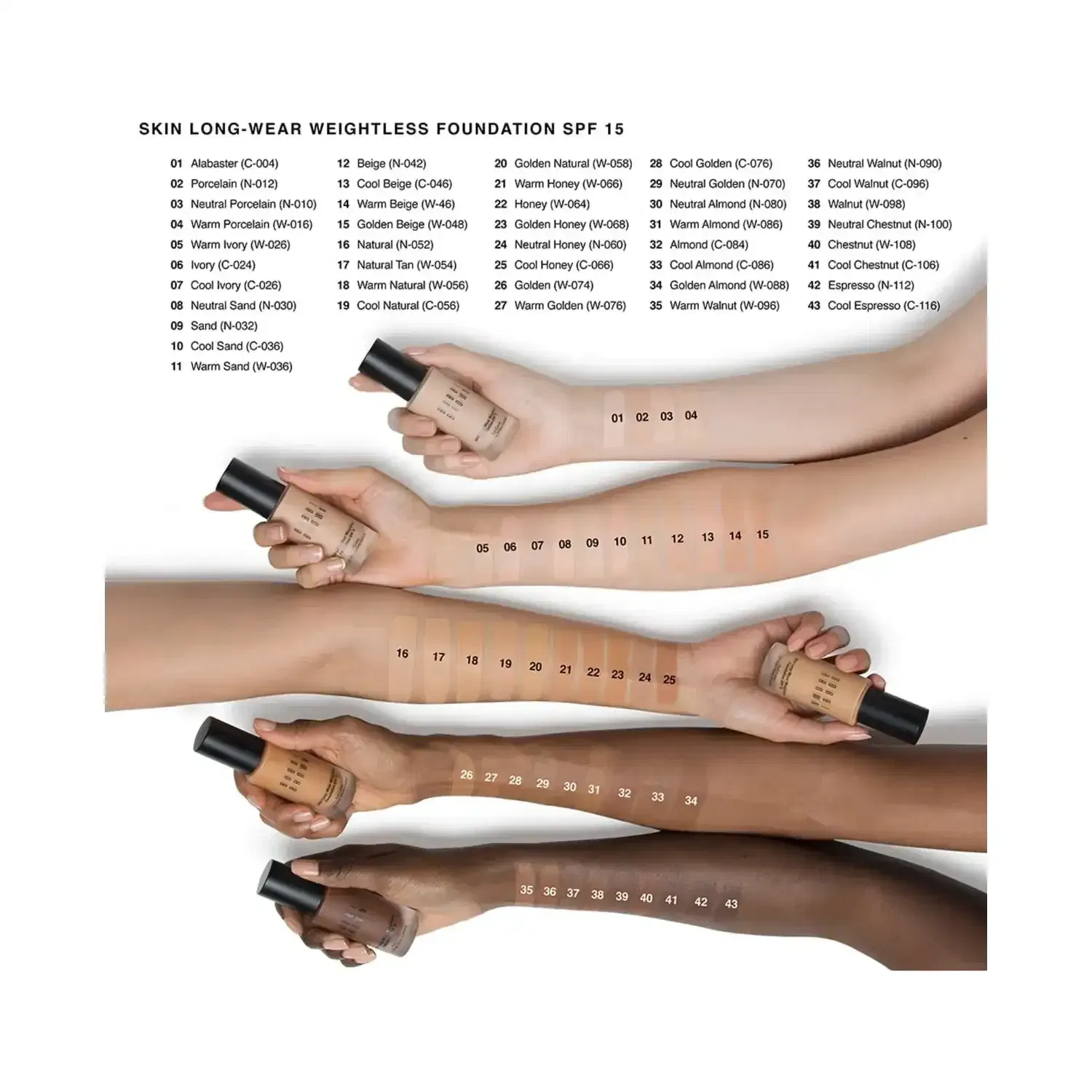 Bobbi Brown Skin Long Wear SPF 15 Weightless Foundation - Ivory (C-024) (30 ml) - Bobbi Brown