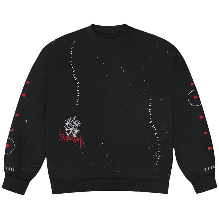 Cactus Jack by Travis Scott Stitched Crewneck Black