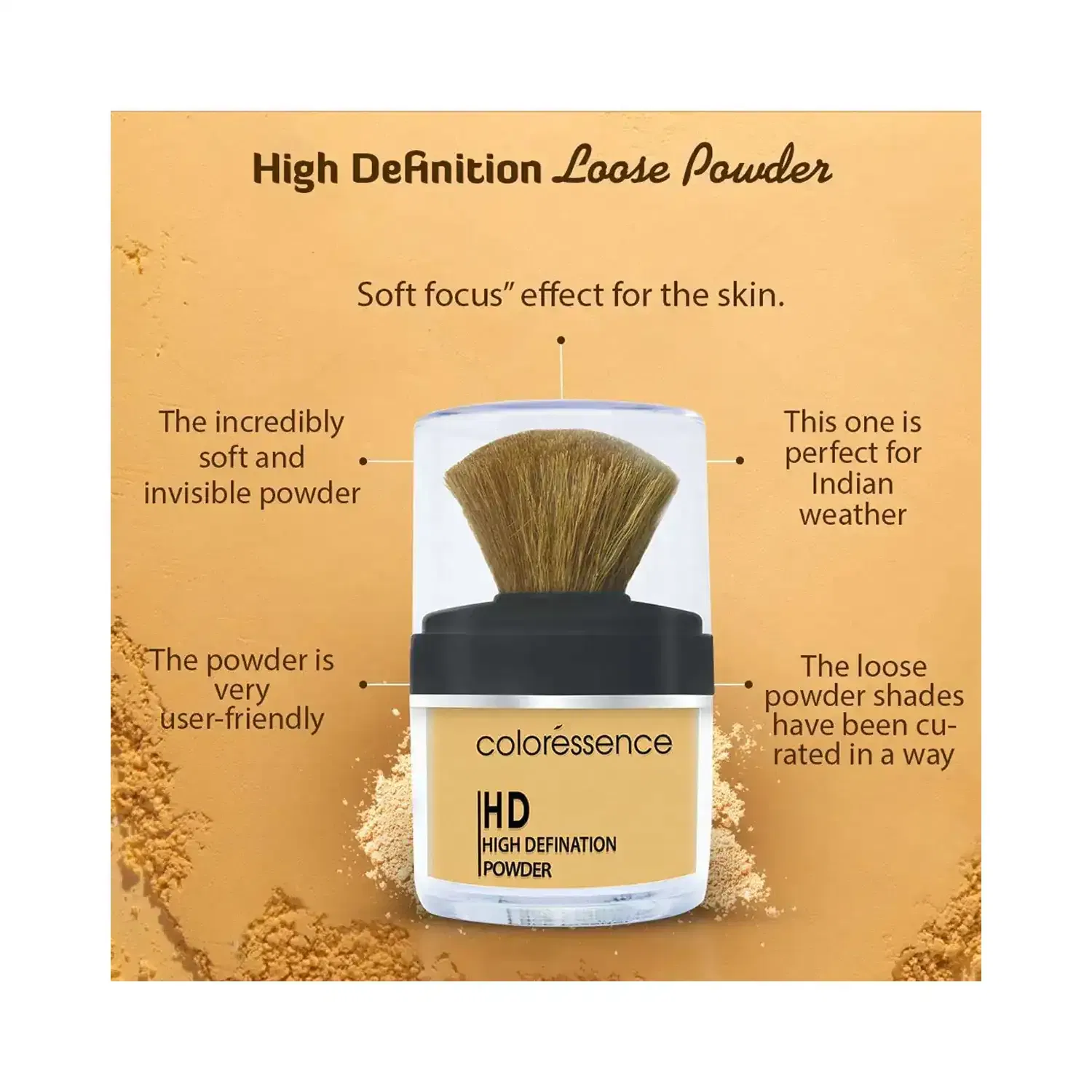 Coloressence High Definition Face Makeup Loose Powder - Soft Beige (10 g) - Coloressence