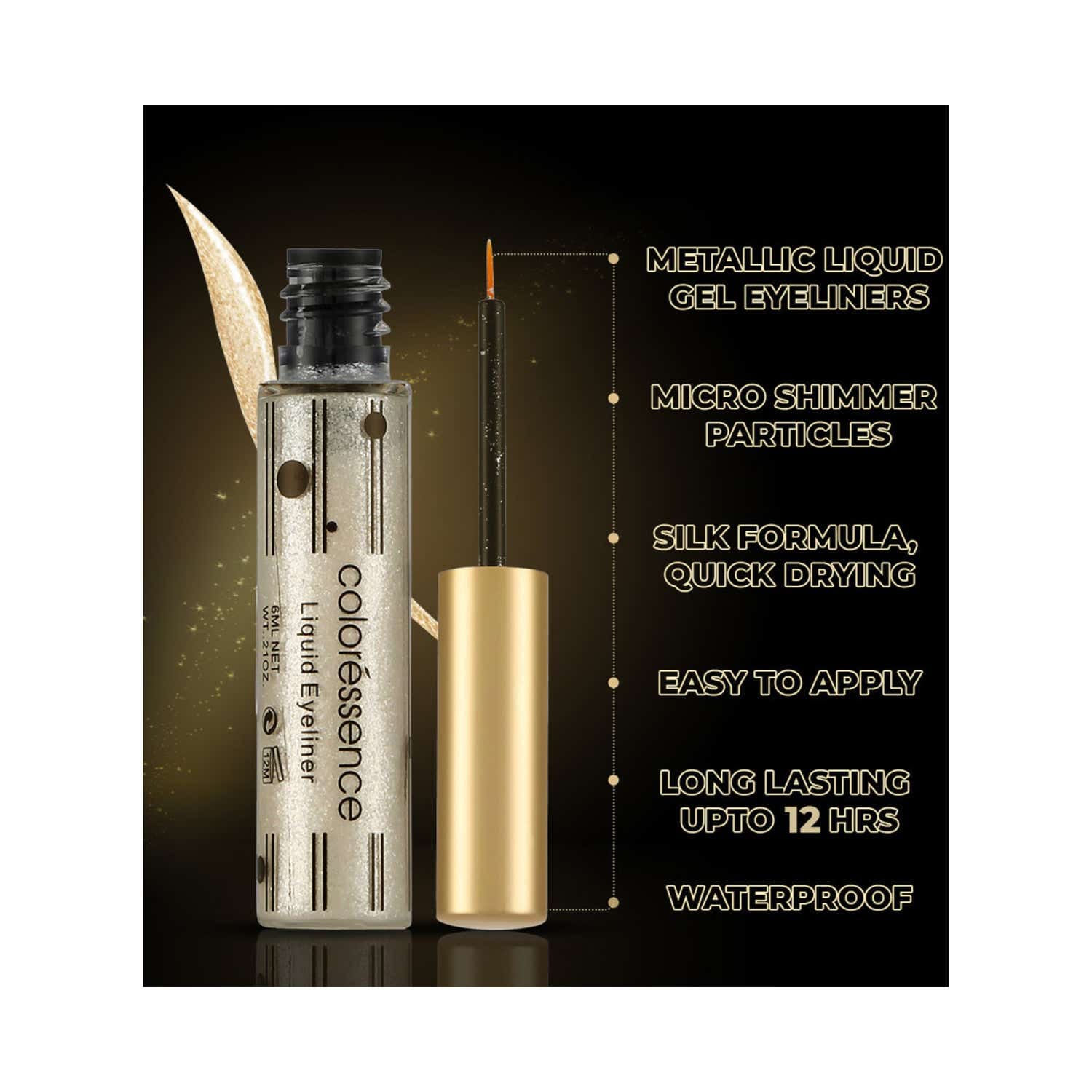 Coloressence Shimmer Gel Eyeliner - Silver (6 ml) - Coloressence