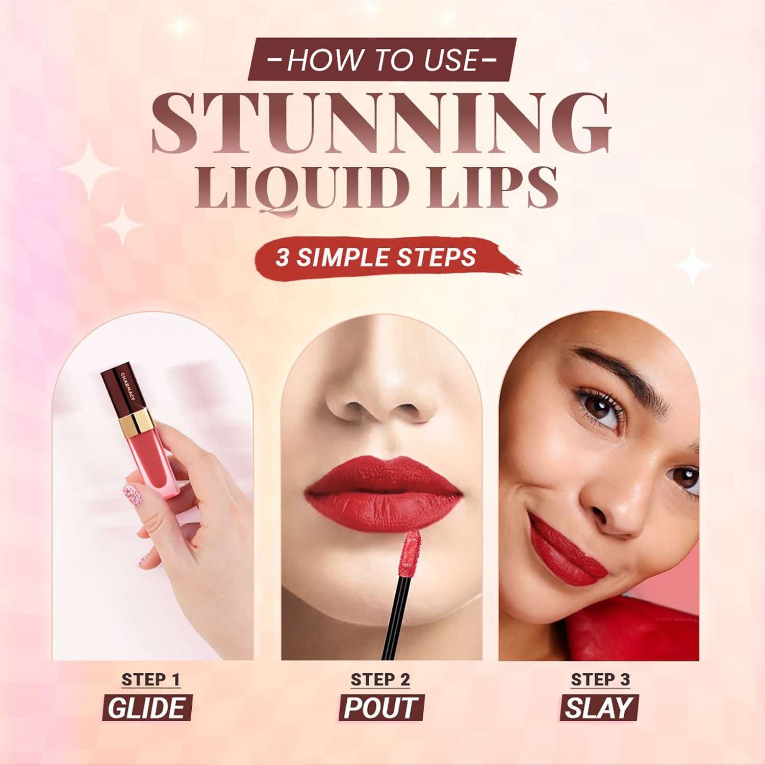 Charmacy Milano Stunning Longstay Liquid Lip - (Coco Bear + Sand Storm + Swagger) (5.6ml x 3) Combo - Charmacy Milano