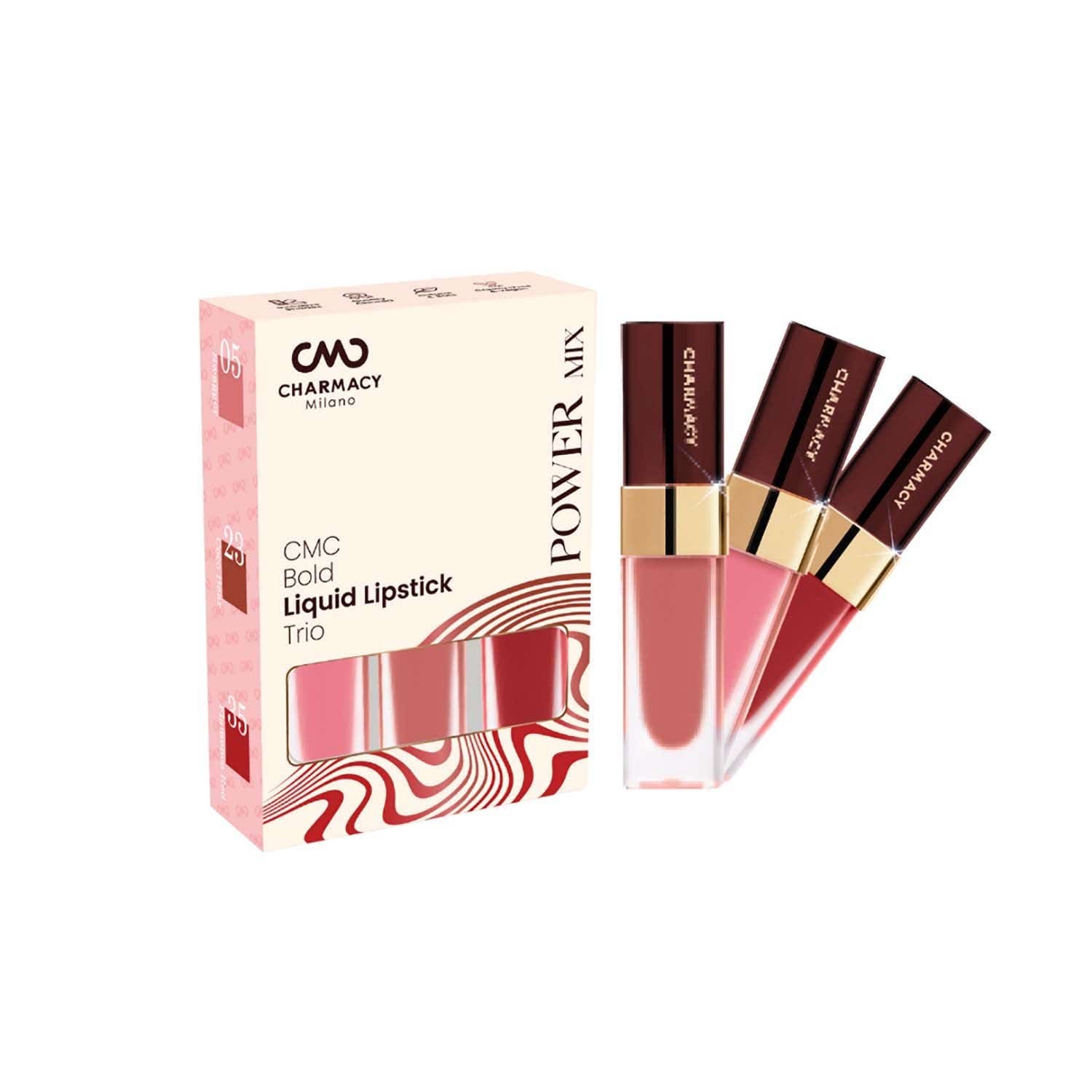 Charmacy Milano Bold Liquid Lipstick Trio - Power Mix (3 pcs) - Charmacy Milano