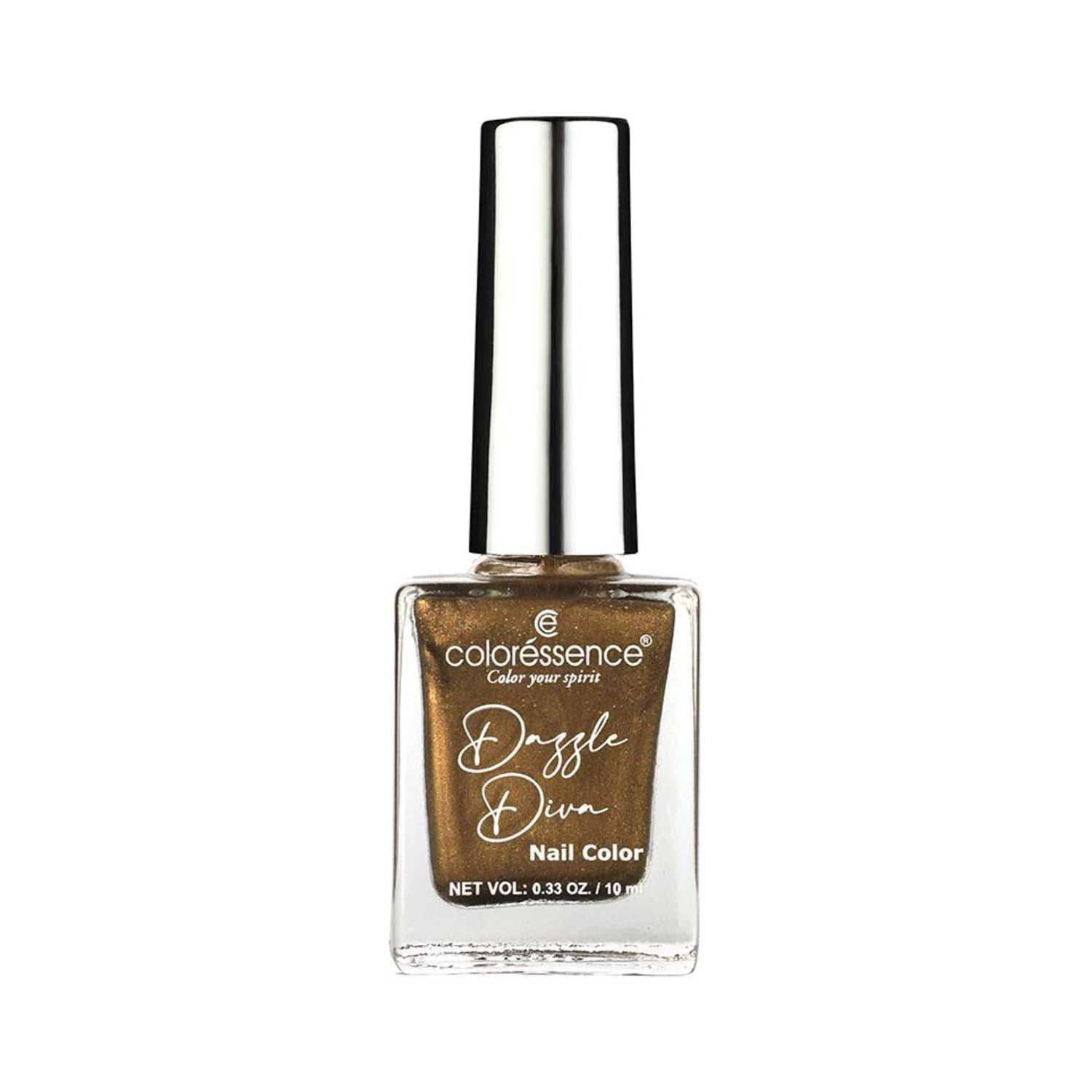 Coloressence Dazzle Diva Glitter Nail Paint - Amber (10 ml) - Coloressence