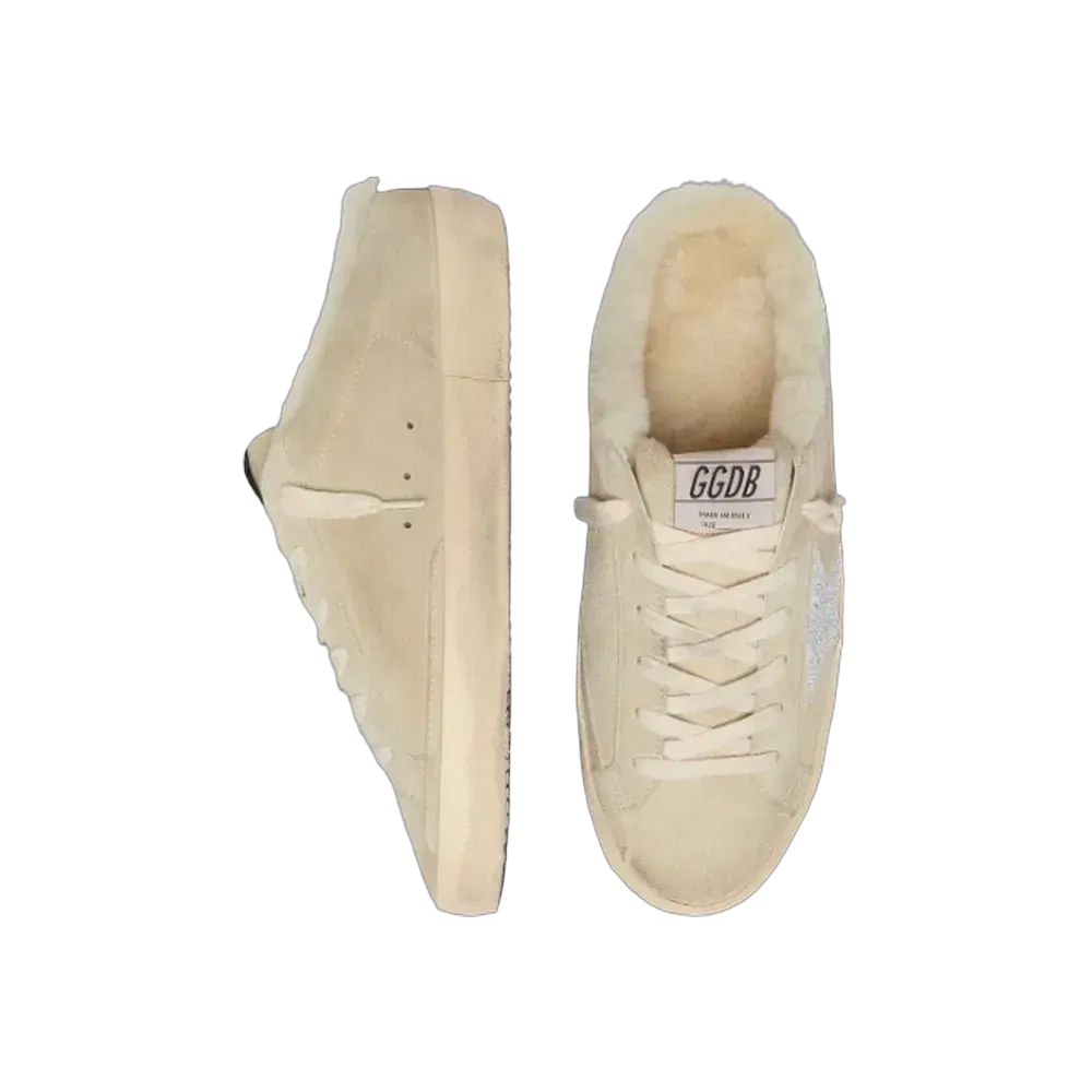Golden Goose Super-Star Sabots With Swarovski Crystal Star And Shearling Lining