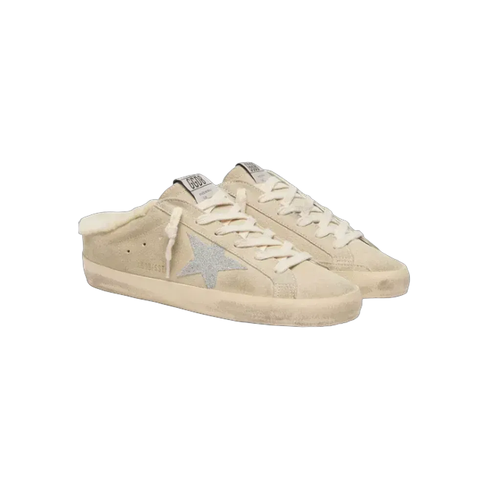 Golden Goose Super-Star Sabots With Swarovski Crystal Star And Shearling Lining