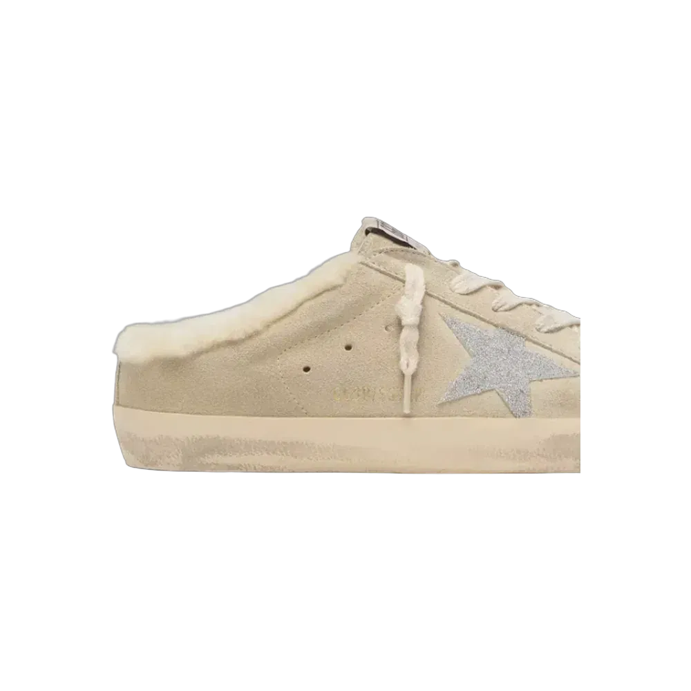 Golden Goose Super-Star Sabots With Swarovski Crystal Star And Shearling Lining