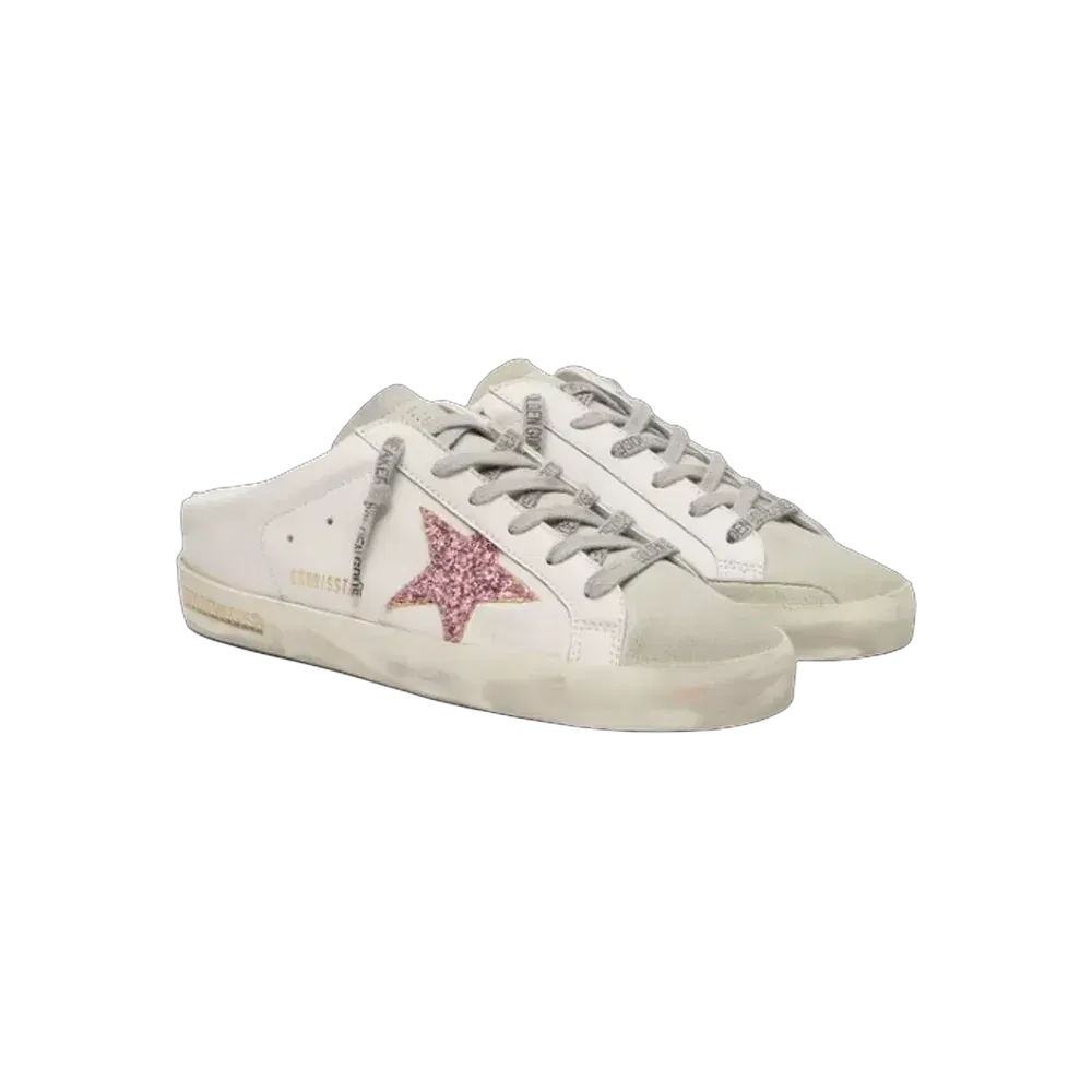 Golden Goose Wmns Superstar Sabot 'White Pink Glitter'