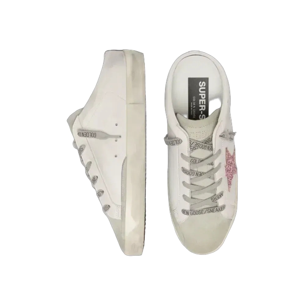Golden Goose Wmns Superstar Sabot 'White Pink Glitter'