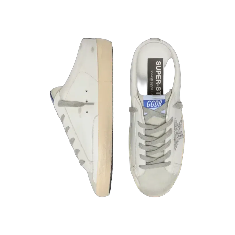 Golden Goose Super-Star Sabot With A Platinum Glitter Star