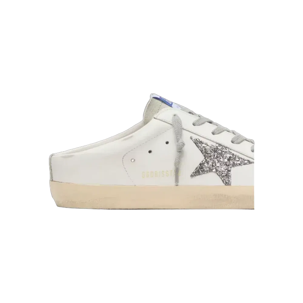 Golden Goose Super-Star Sabot With A Platinum Glitter Star