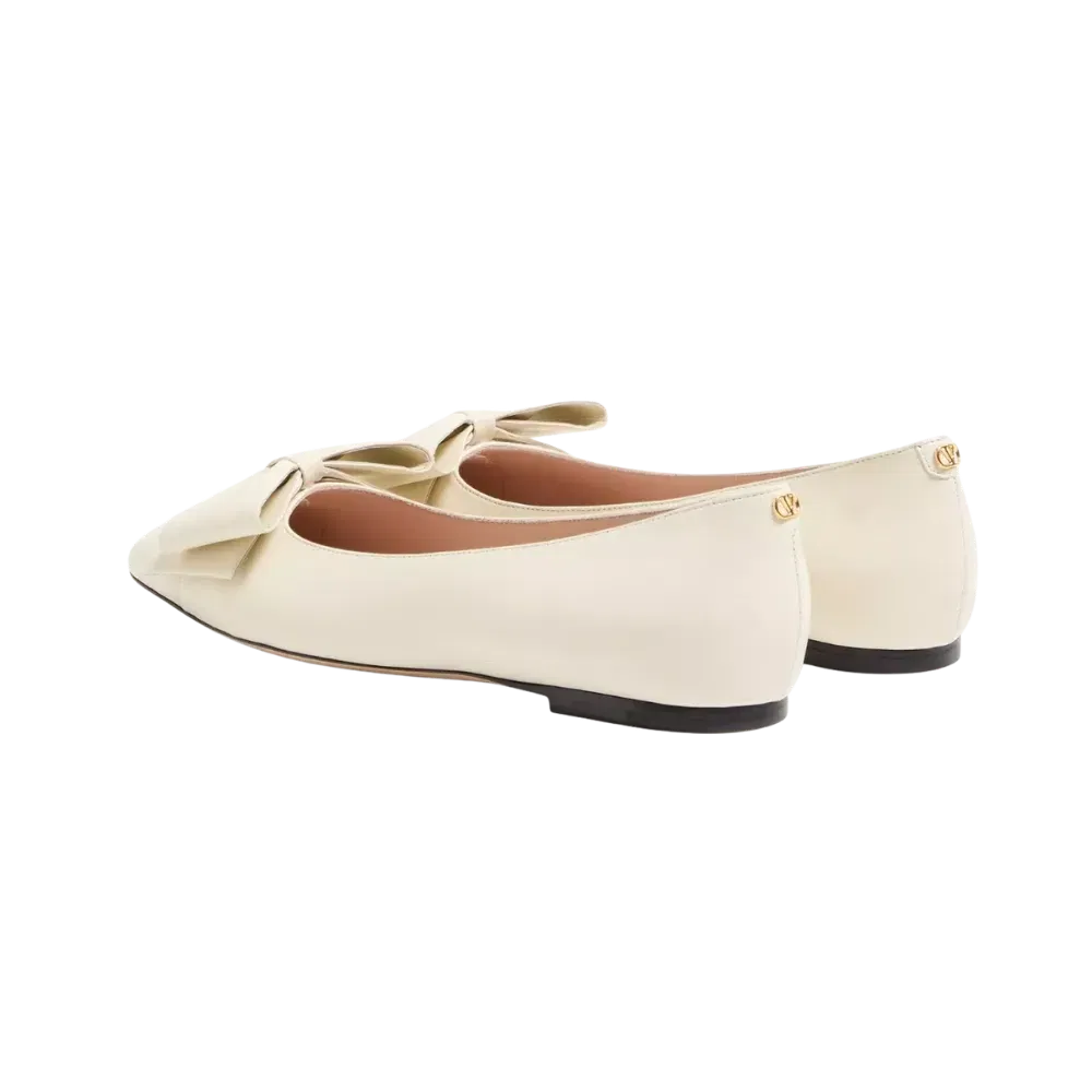 Valentino Bowow Kidskin Ballerina Ivory