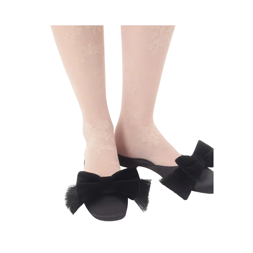 Valentino Reinette Satin Mule Black