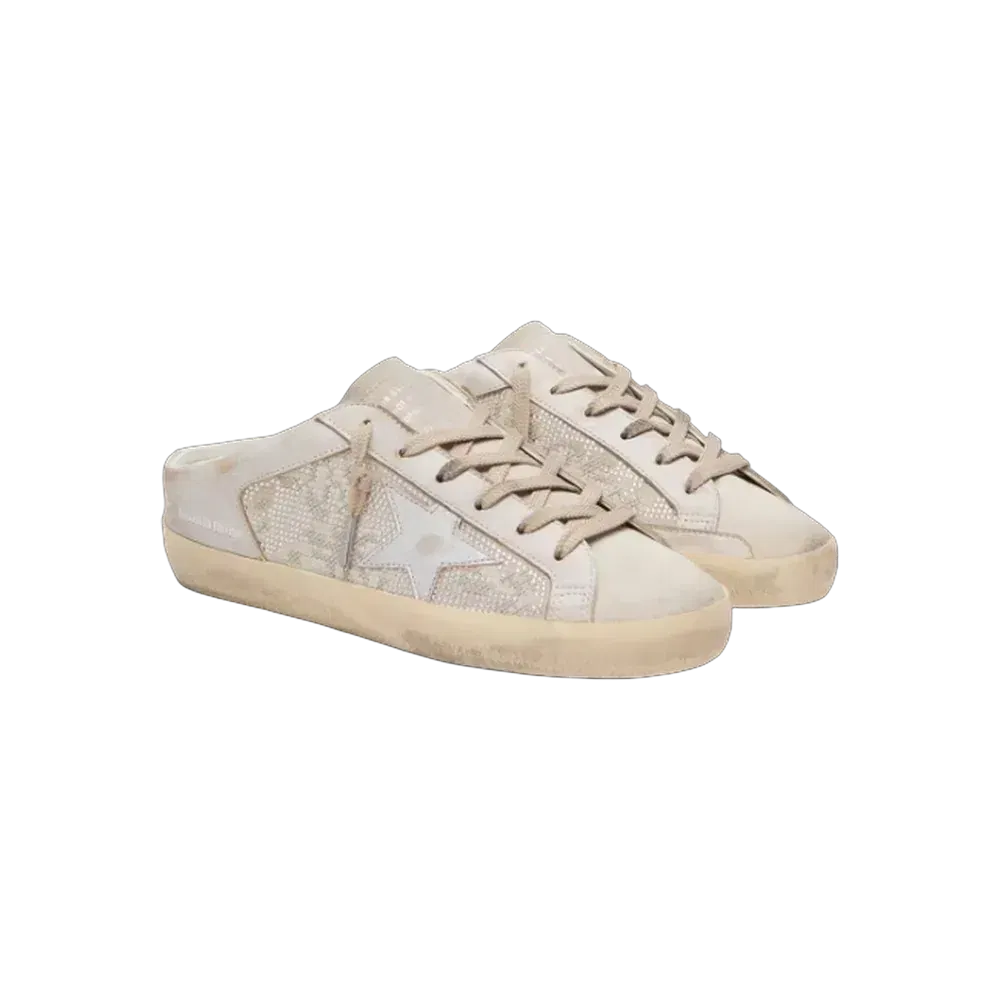 Golden Goose Super-Star Sabots LTD In Swarovski With Metallic Silver Leather Star