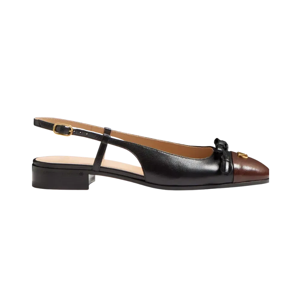 Valentino Valet Du Roi Kid Slingback Ballerina 25mm Black