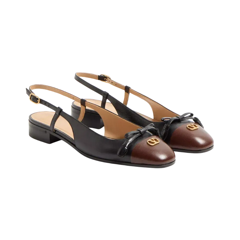 Valentino Valet Du Roi Kid Slingback Ballerina 25mm Black