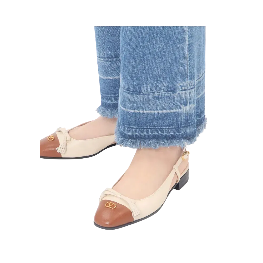 Valentino Valet Du Roi Kid Slingback Ballerina 25mm Butter