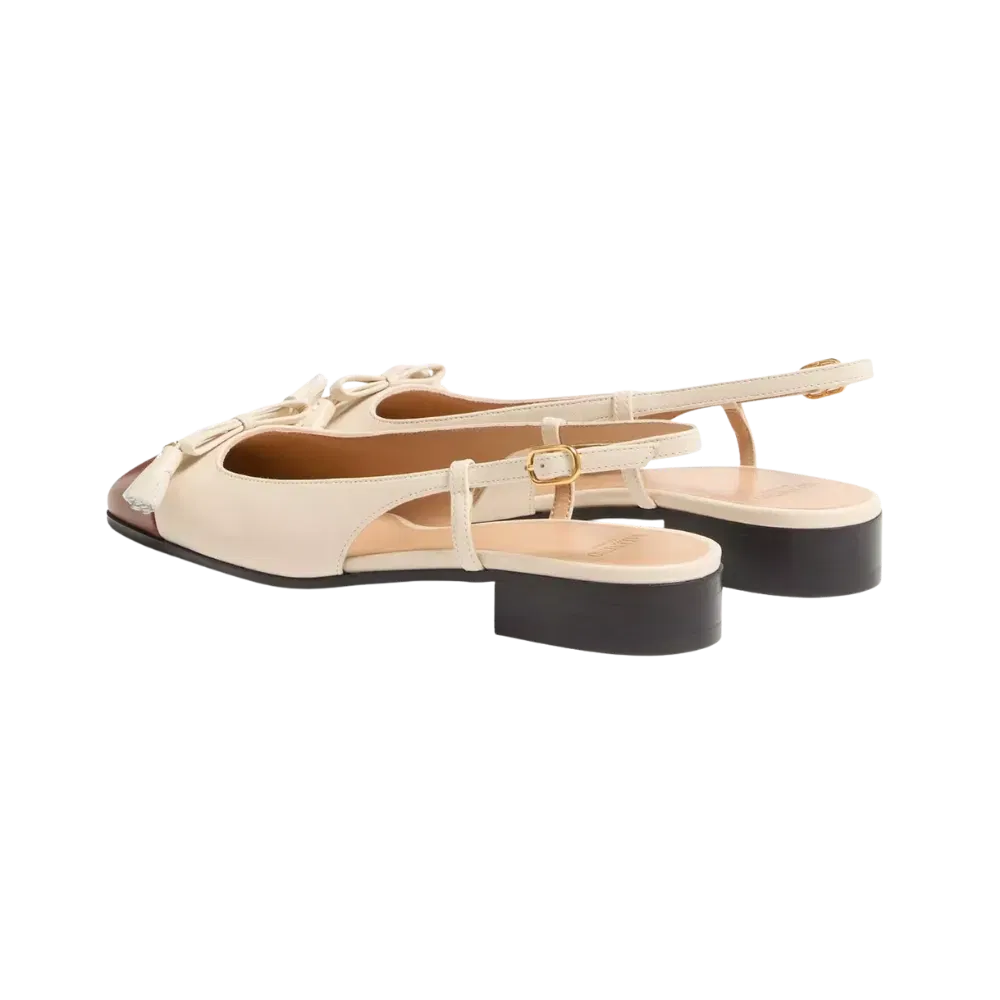 Valentino Valet Du Roi Kid Slingback Ballerina 25mm Butter