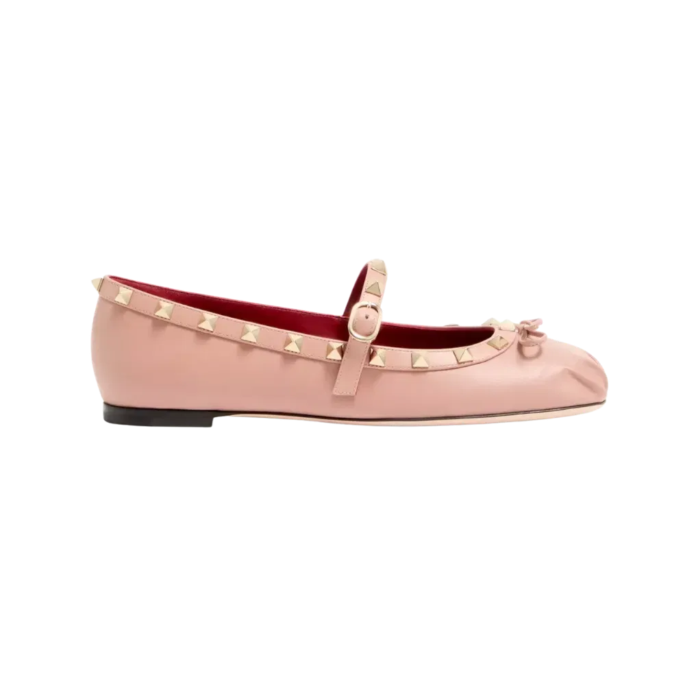 Valentino Mary-Jane Rockstud Nappa Ballerina 05mm Phard