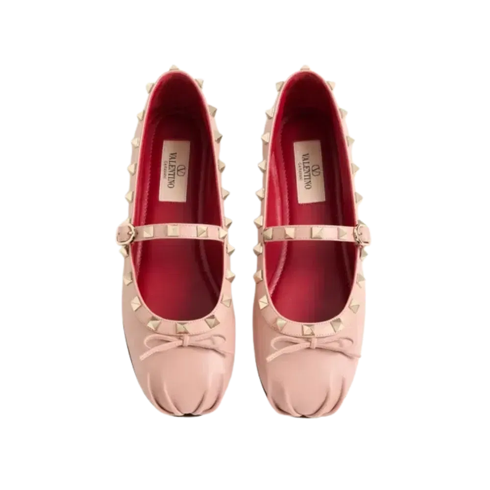 Valentino Mary-Jane Rockstud Nappa Ballerina 05mm Phard