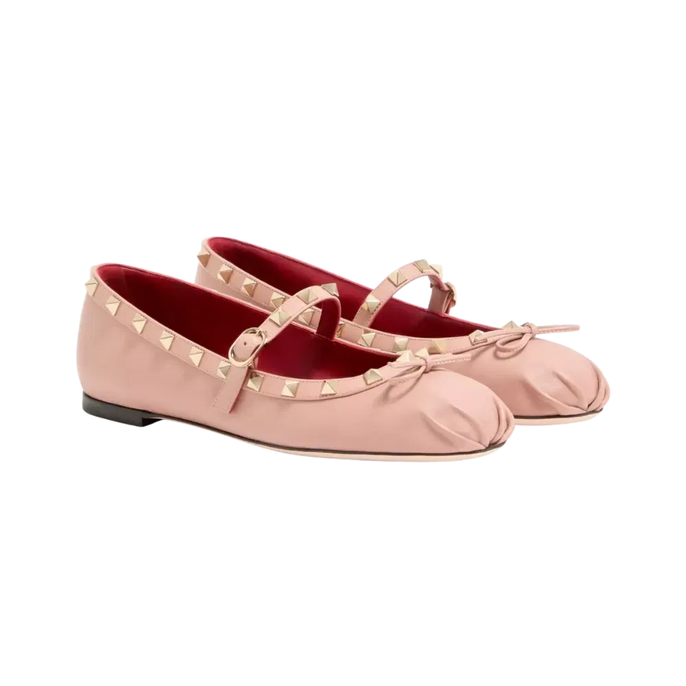 Valentino Mary-Jane Rockstud Nappa Ballerina 05mm Phard