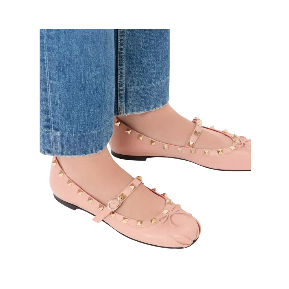 Valentino Mary-Jane Rockstud Nappa Ballerina 05mm Phard