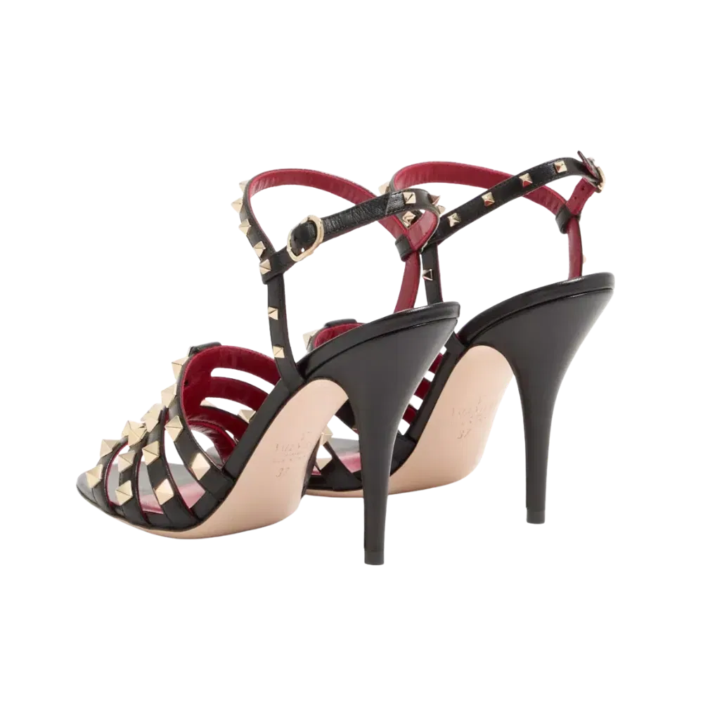 Valentino Rockstud Kidskin Sandal 100mm Black