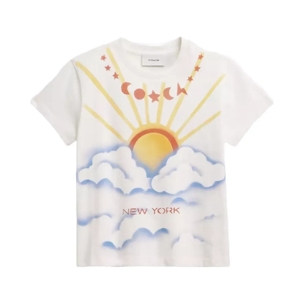 Coach Airbrush 90's Fit T-Shirt In Organic Cotton in Yellow
