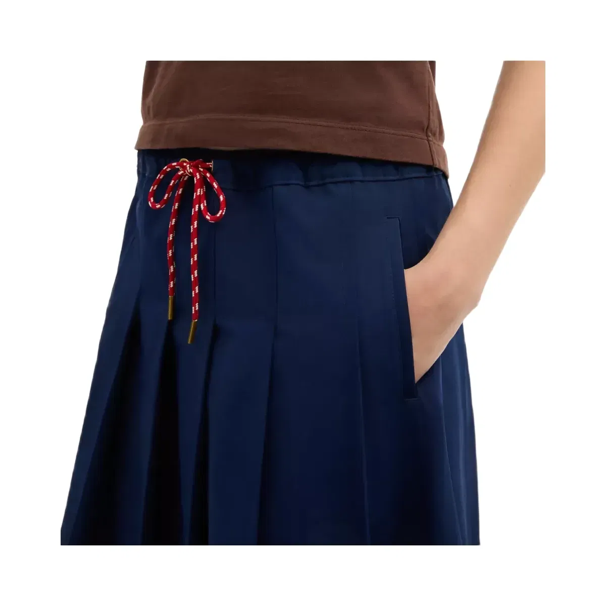 Coach Sporty Pleated Midi Skirt in Navy Blue