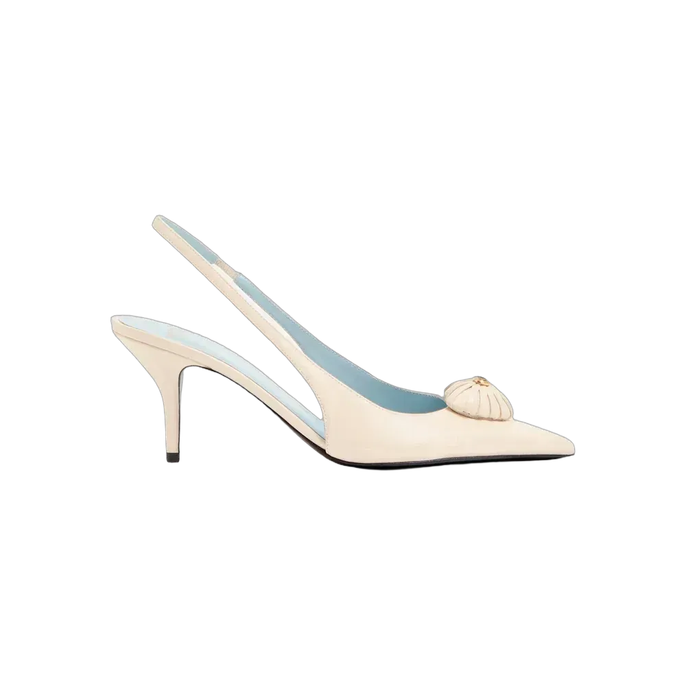 Valentino Coeur Royal Slingback Pumps In Kidskin 75mm Butter