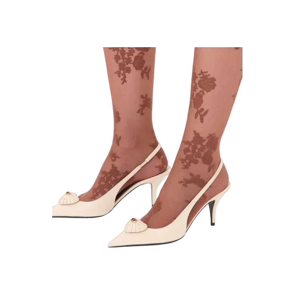 Valentino Coeur Royal Slingback Pumps In Kidskin 75mm Butter