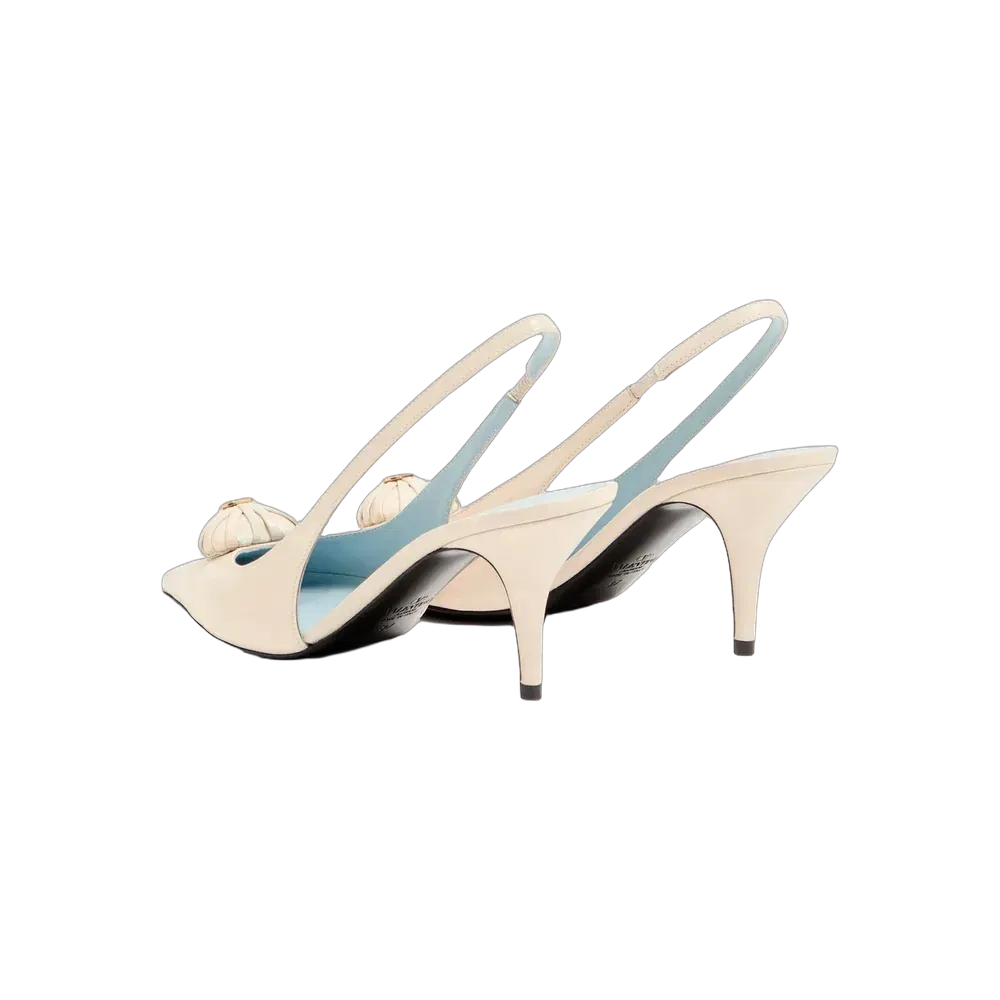 Valentino Coeur Royal Slingback Pumps In Kidskin 75mm Butter