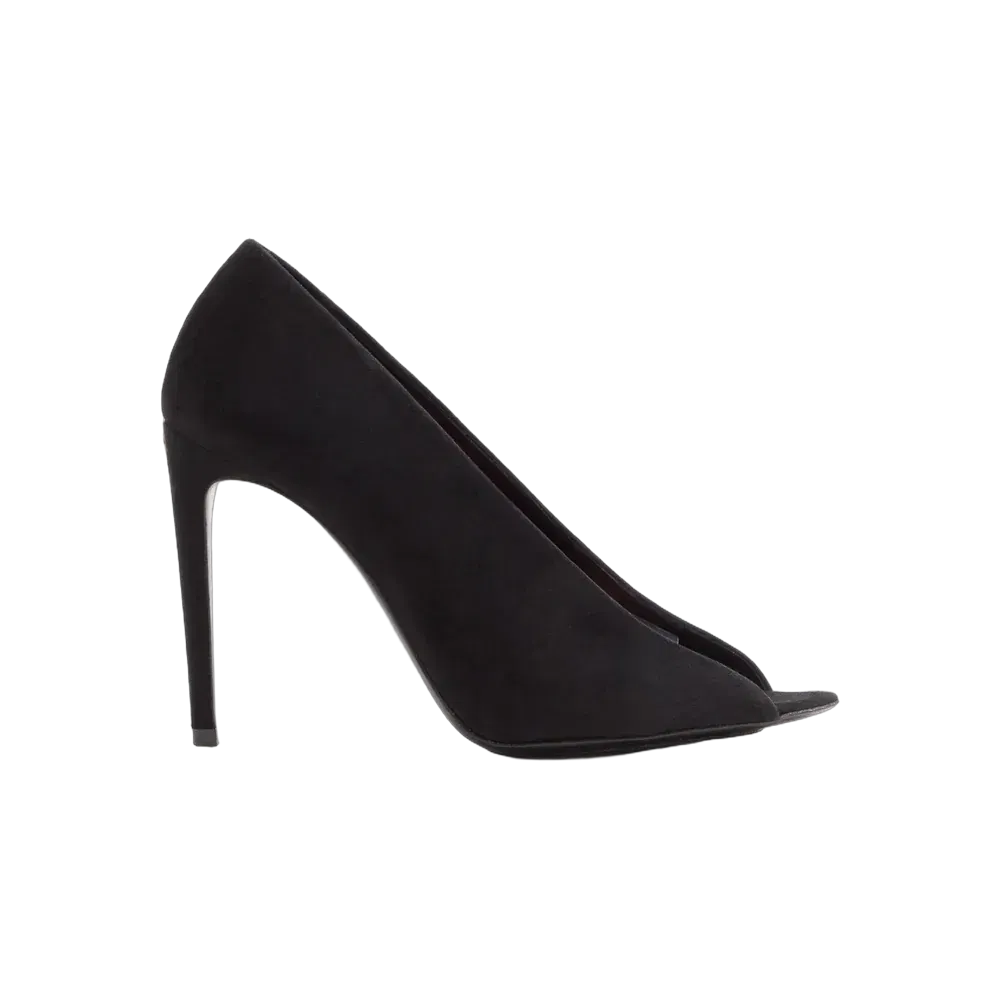 Valentino Open Toe Révélé Suede Pumps 105mm Black