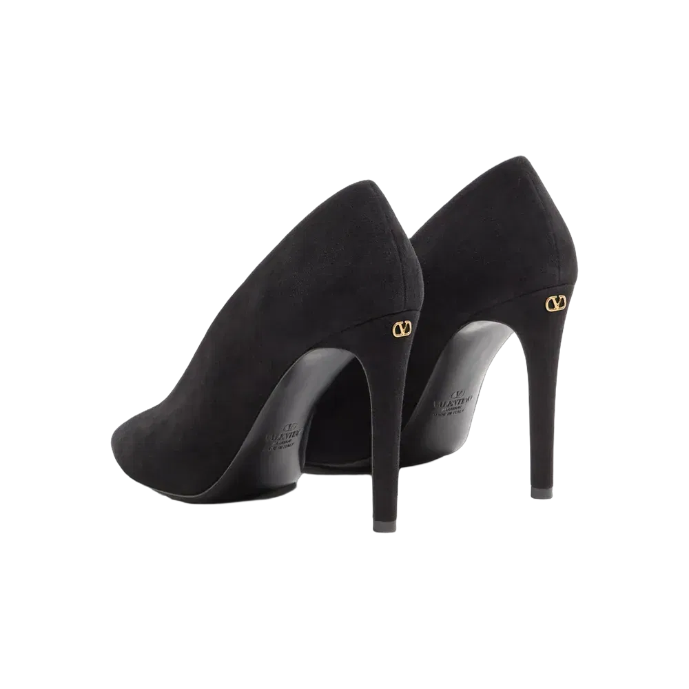 Valentino Open Toe Révélé Suede Pumps 105mm Black