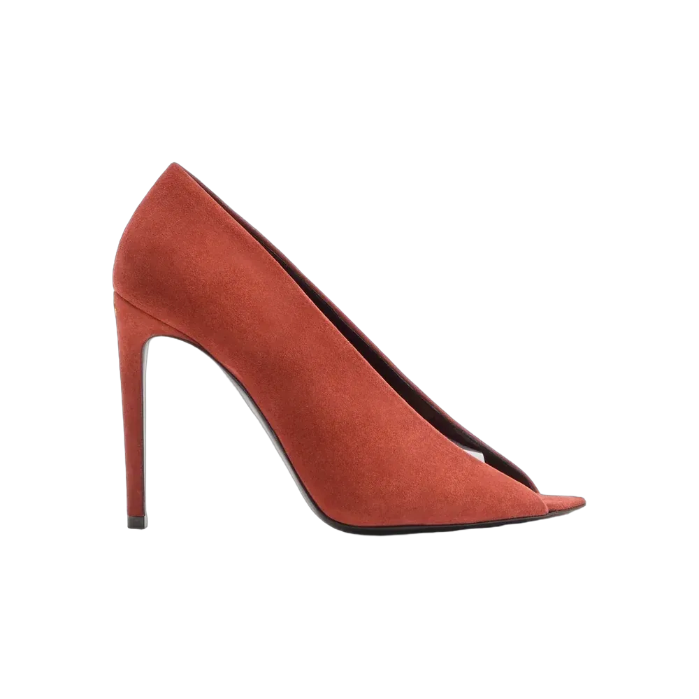 Valentino Open Toe Révélé Suede Pumps 105mm Rust