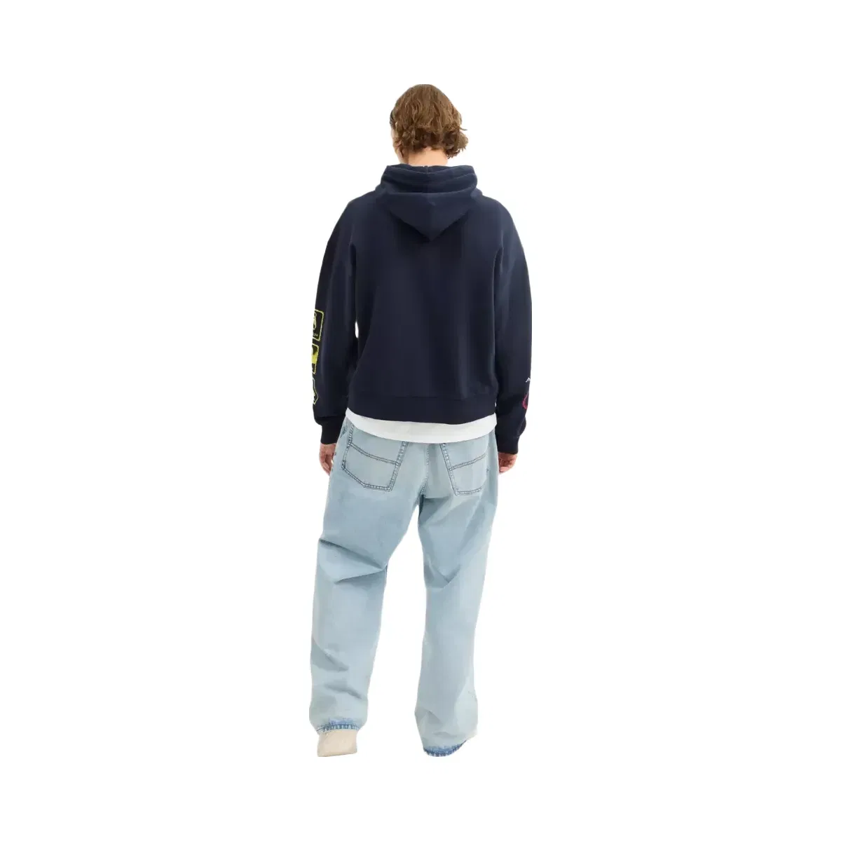 Coach Dinosaur Collage Relaxed Hoodie In Organic Cotton in Navy Blue