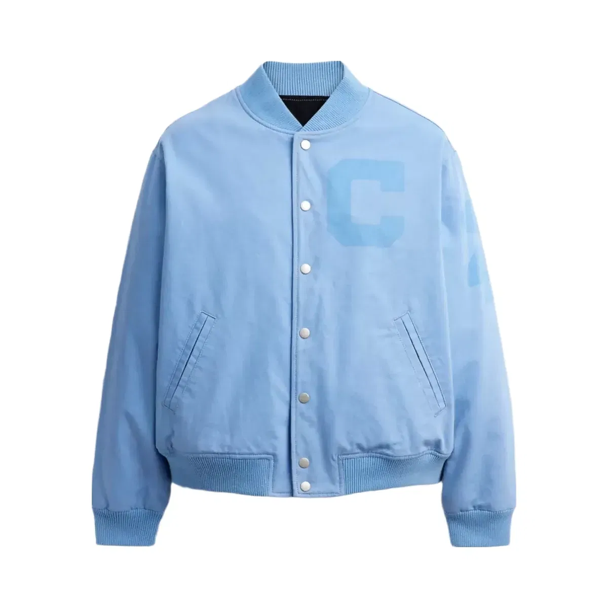 Coach Canvas Varsity Jacket in Cerulean Light Blue