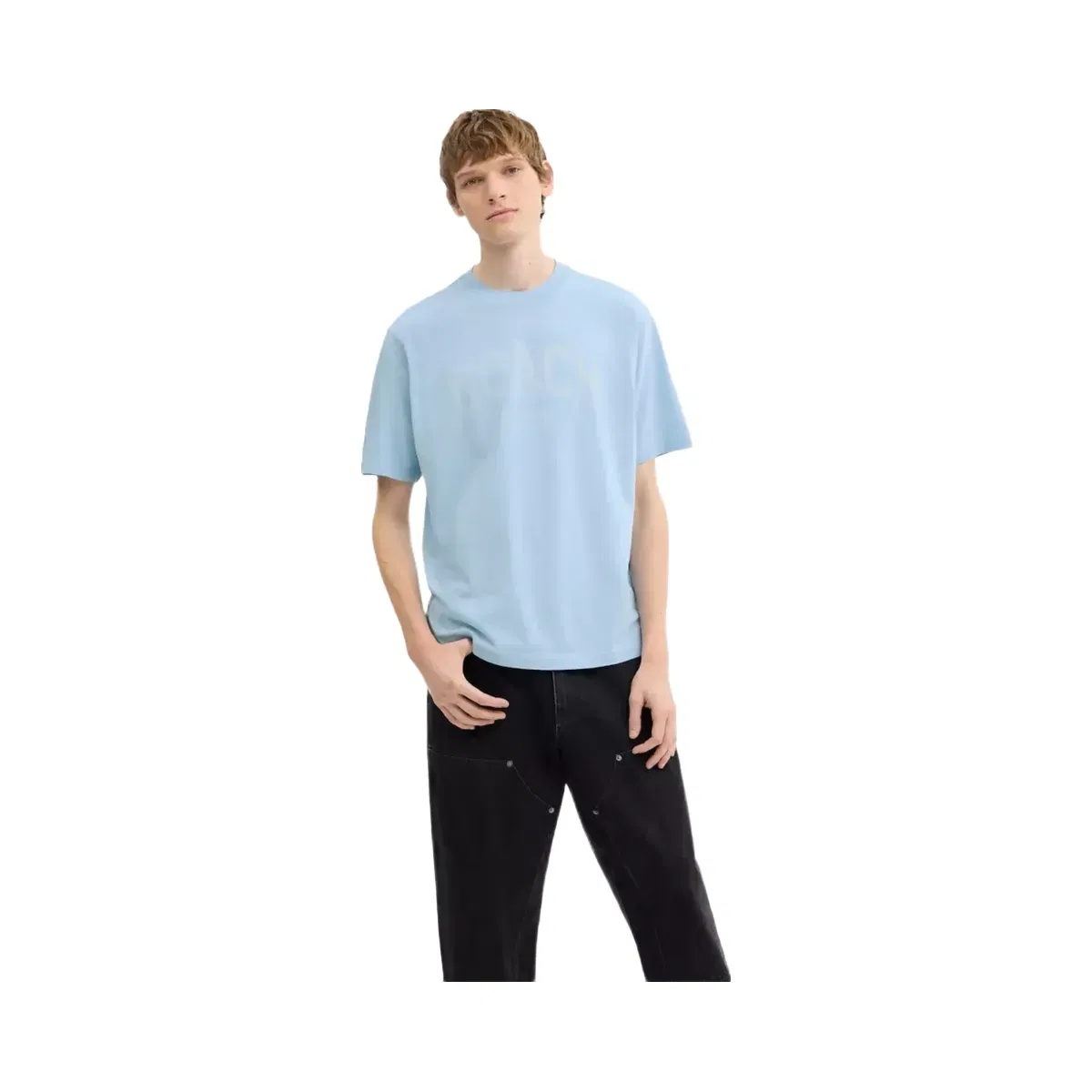 Coach Sun Fade Easy T-Shirt In Organic Cotton in Cerulean Light Blue