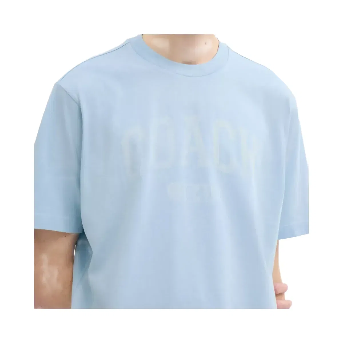 Coach Sun Fade Easy T-Shirt In Organic Cotton in Cerulean Light Blue
