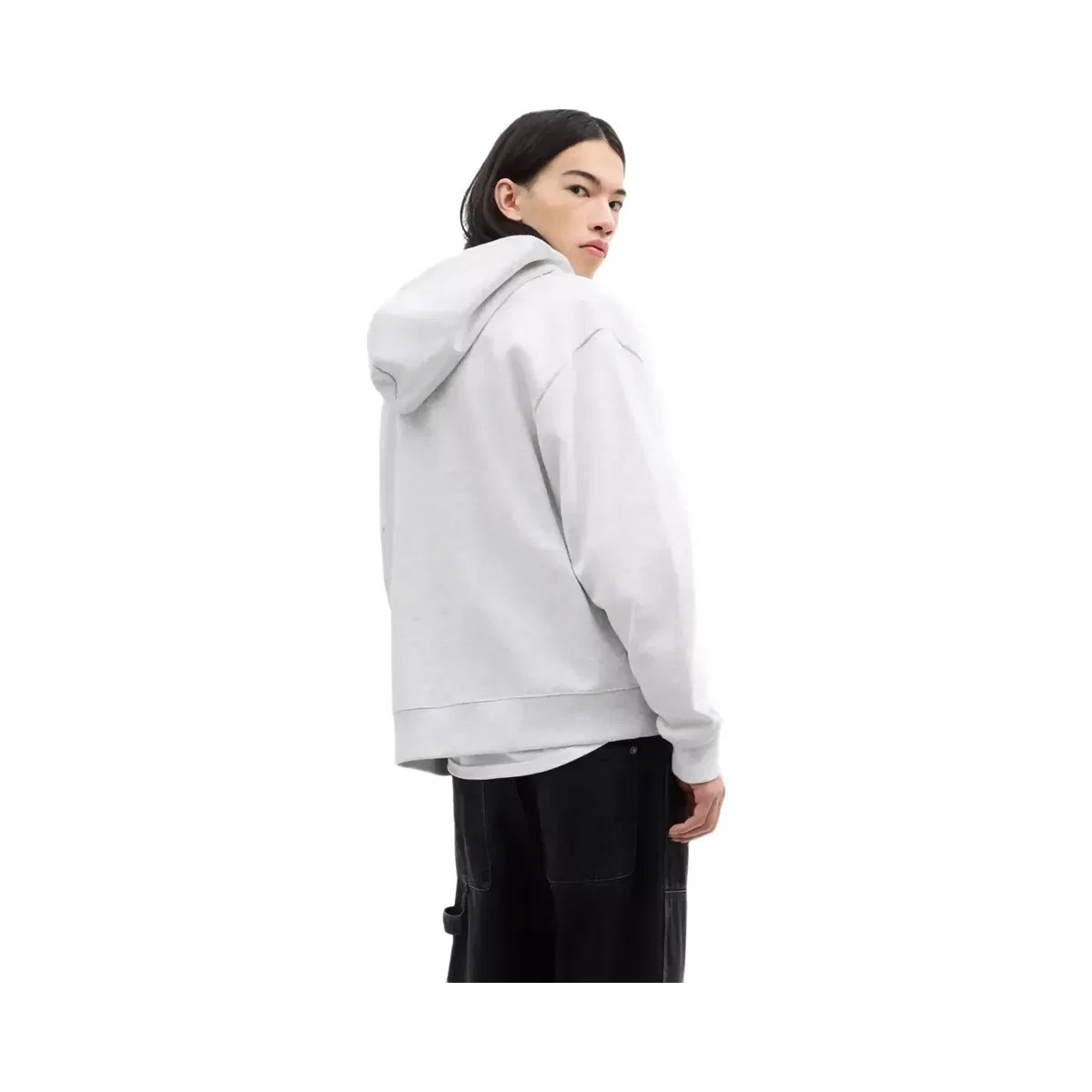 Coach Boxy Full Zip Hoodie in Heather Grey