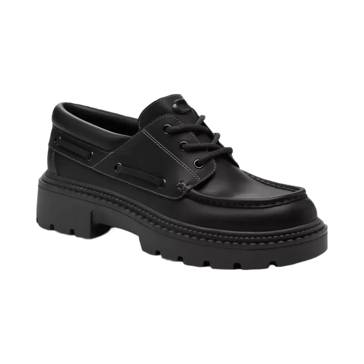 Coach Lug Sole Boat Shoe in Black