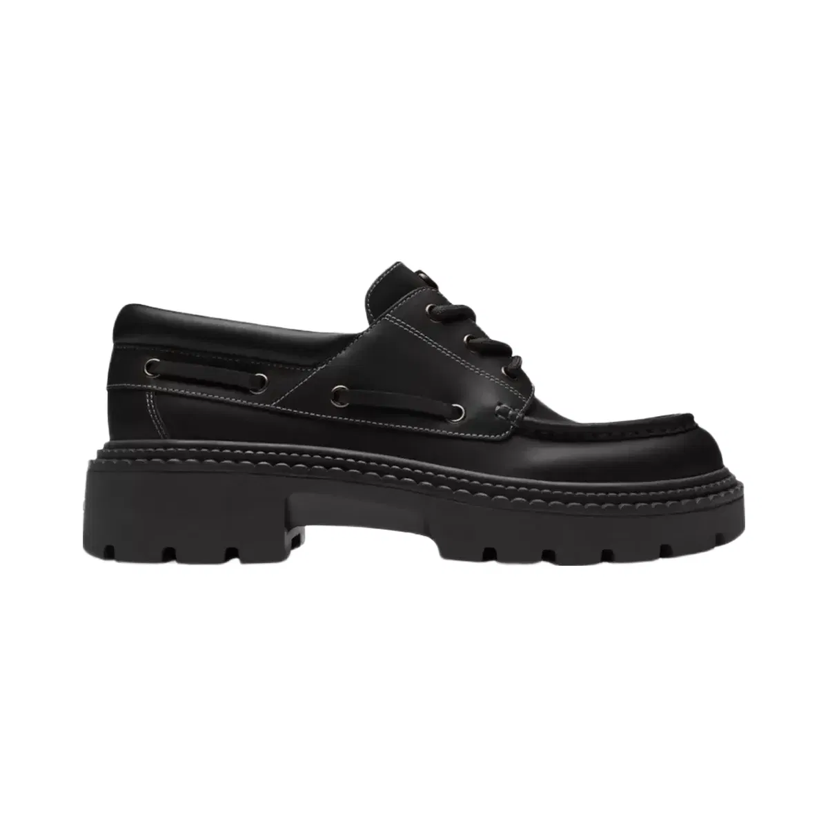 Coach Lug Sole Boat Shoe in Black