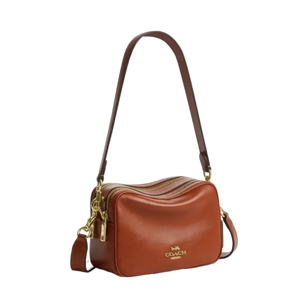 Coach Mini Carey Crossbody Bag in Gold Cinnamon