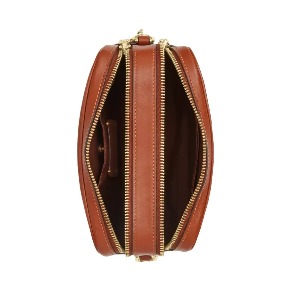 Coach Mini Carey Crossbody Bag in Gold Cinnamon