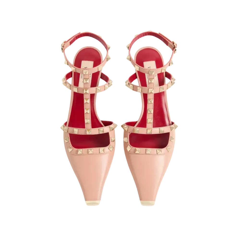 Valentino Rockstud Court Shoes In Kid Leather 40mm Phard