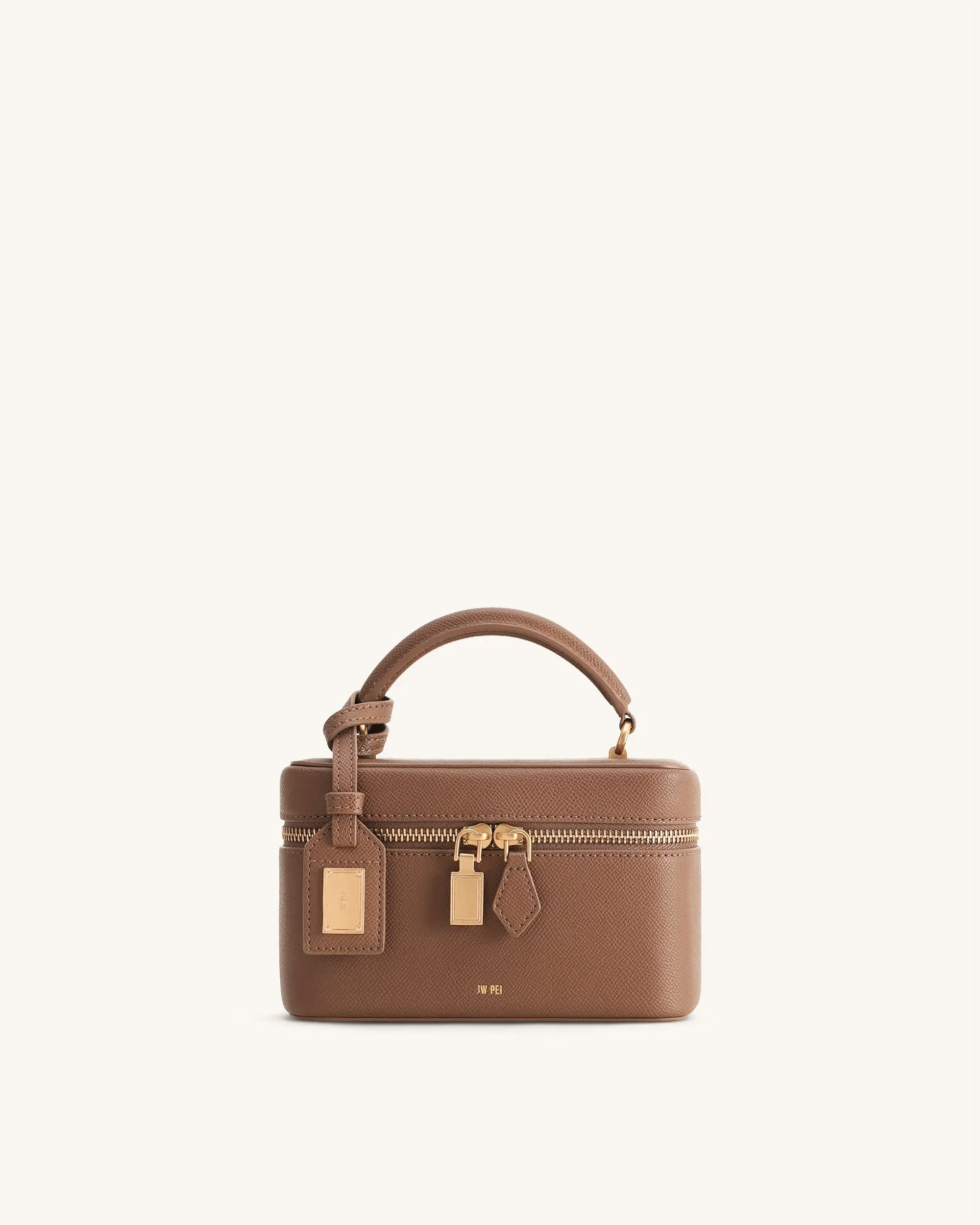 JW PEI Cleo Box Shape Top Handle Bag Brown