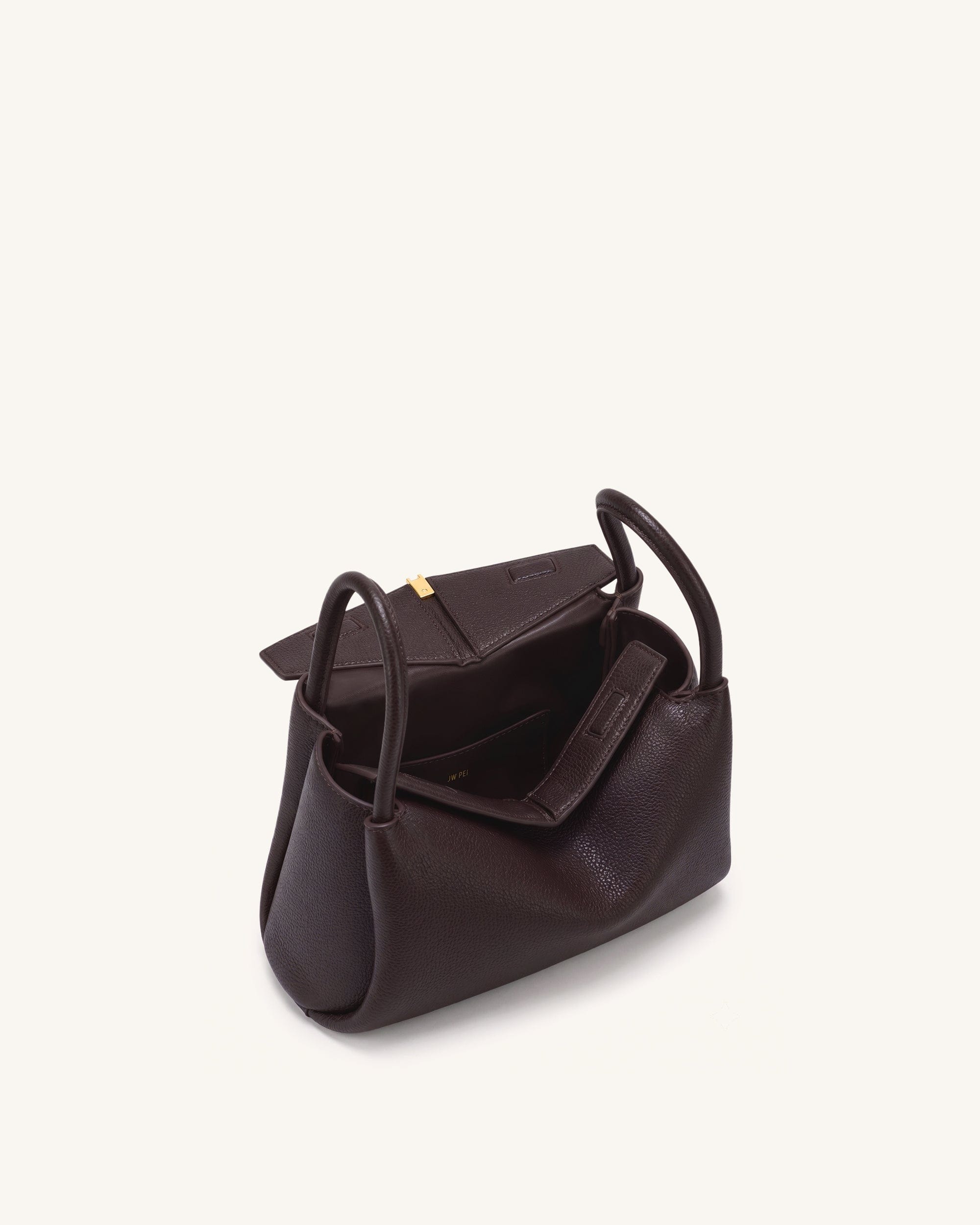 JW PEI Maelle Dachshund Charm Double Handle Bag Dark Brown