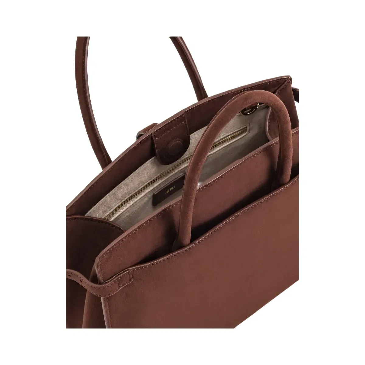 JW PEI Saige Faux Suede Tote Bag Brown