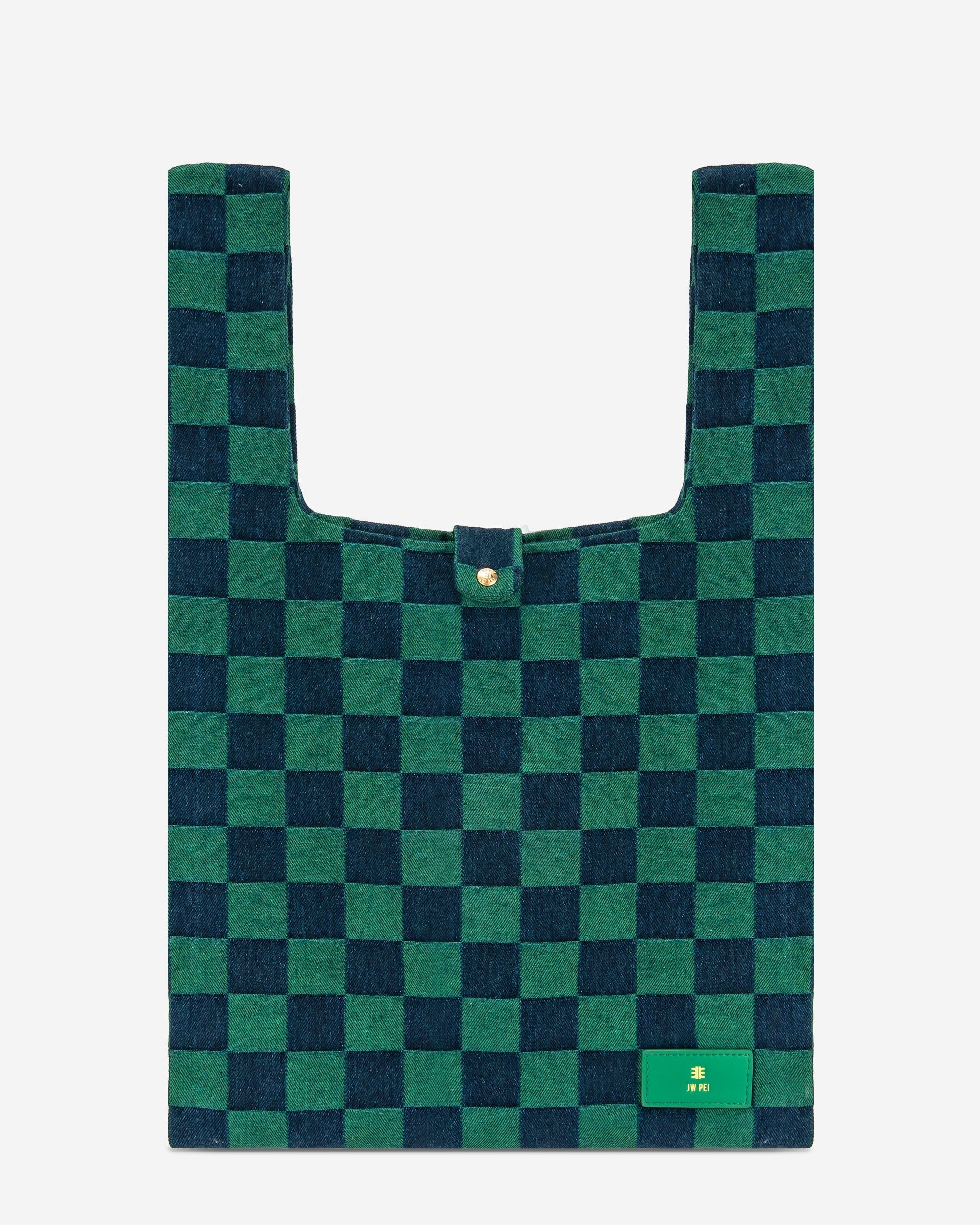 JW PEI Molly Checkerboard Market Bag Jungle Green