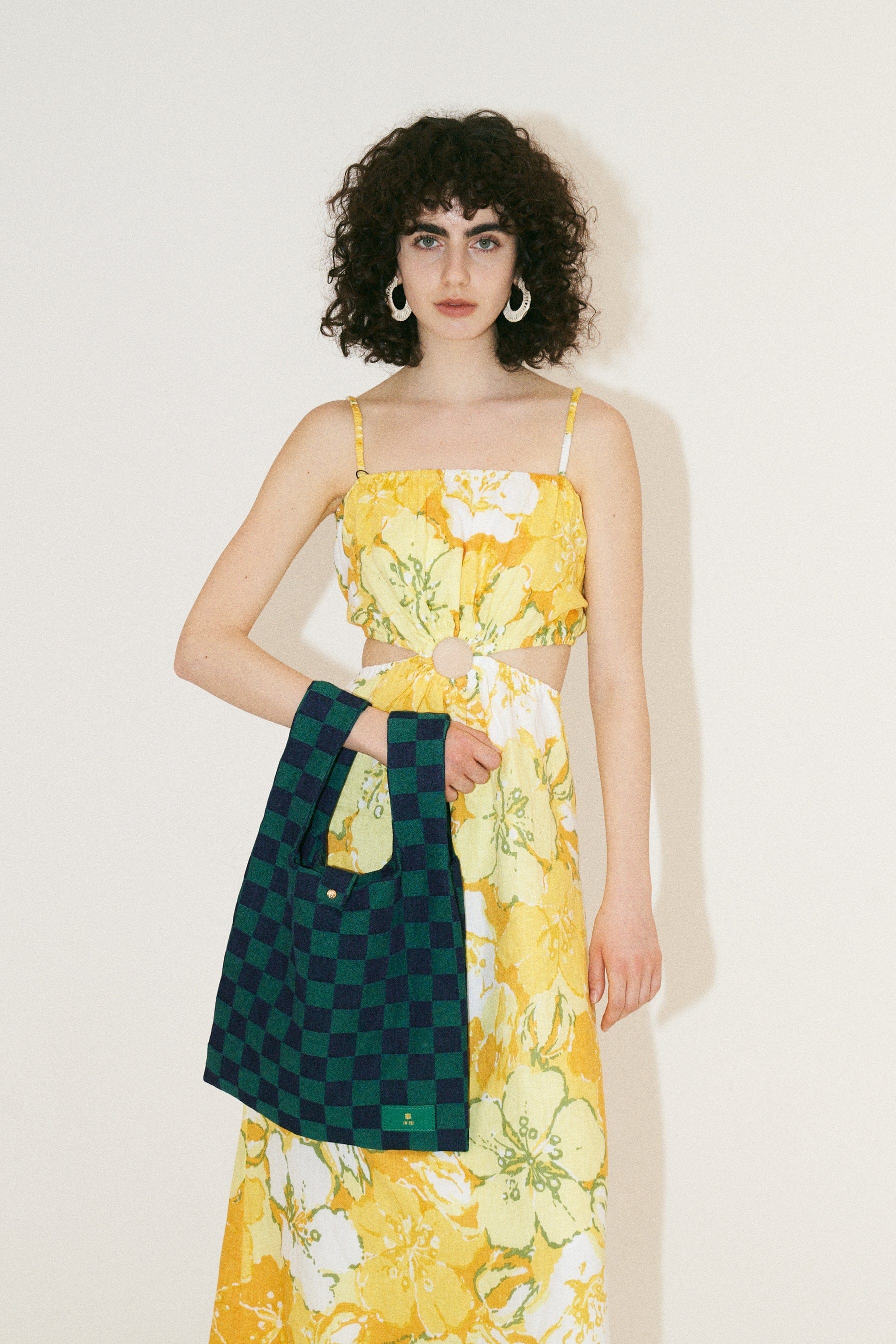 JW PEI Molly Checkerboard Market Bag Jungle Green